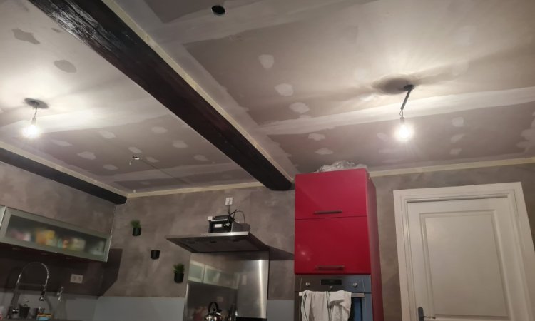 Plafond prêt à être poncé